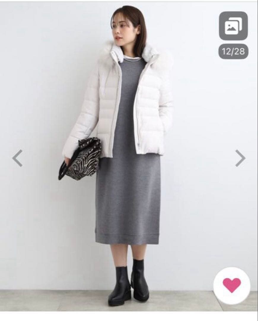 INDIVI ワンピース 「ウール混／洗える」スムースニットワンピース