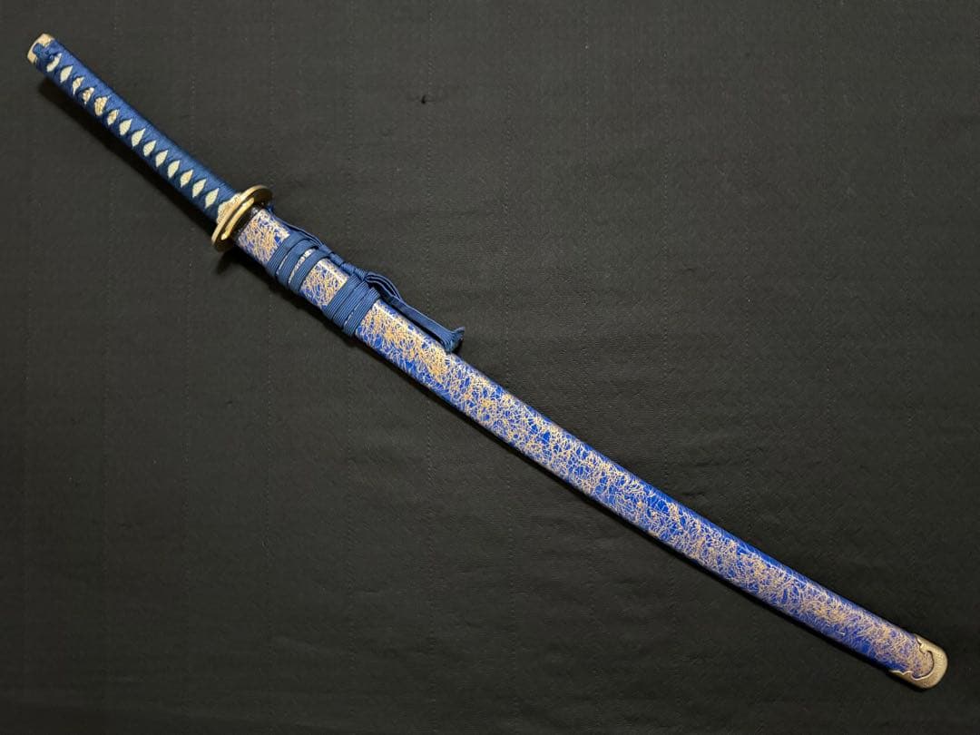 刀　かたな　剣　直江兼続　青金雲塗鞘　樋入　大刀　長尺　模造刀　美術刀　舞踊