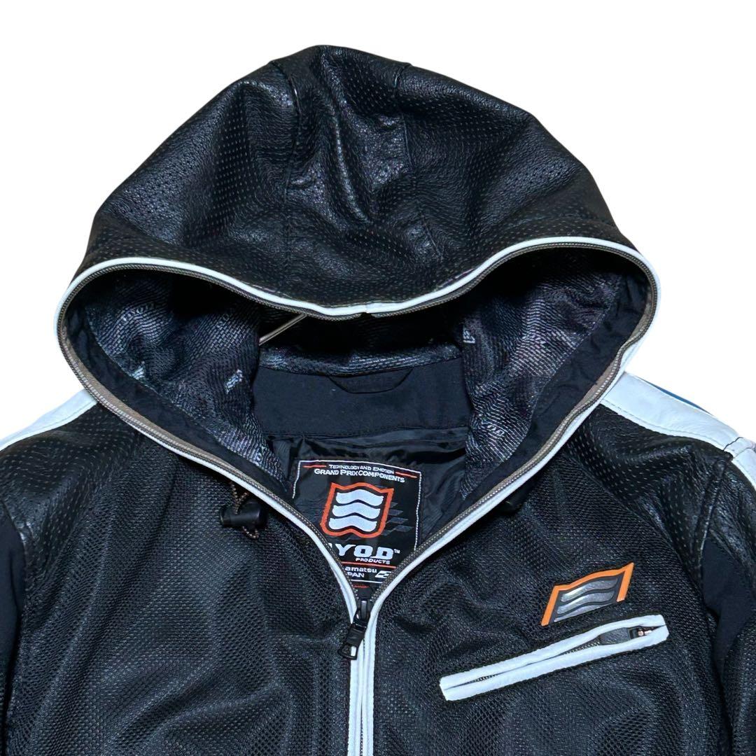 HYOD MHI-117 ライティングジャケット メッシュ&レザー フード付き