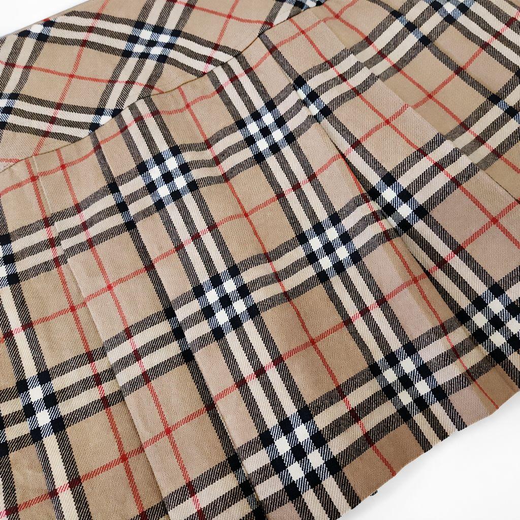 バーバリーブルーレーベル ミニプリーツスカート バーバリー柄 サイズ36(S)