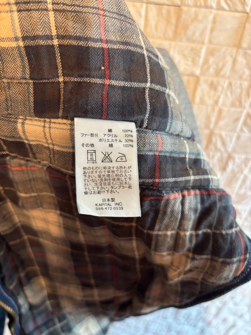 キャピタル KAPITAL ファーとデニムのサロペット　オーバーオール