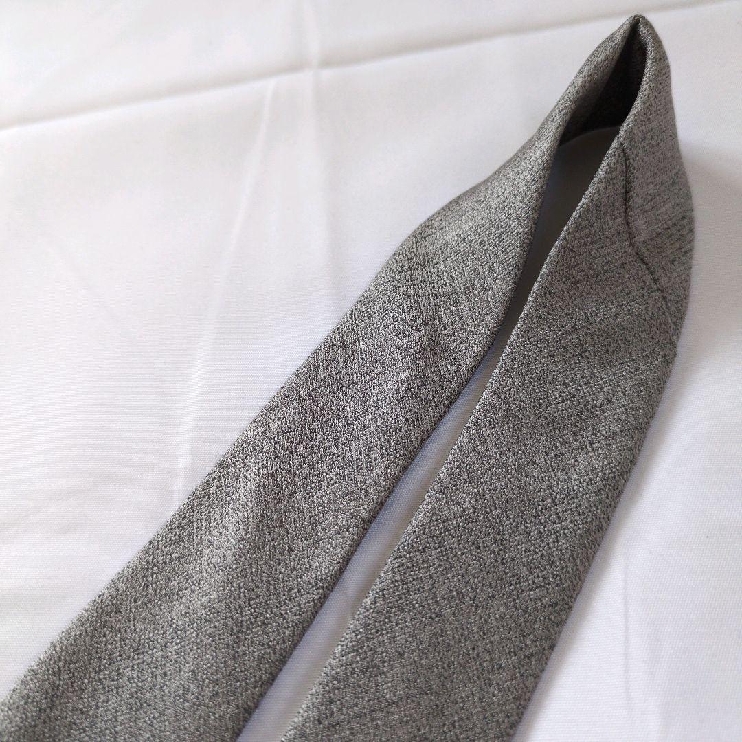 【新品未使用】エンポリオアルマーニ ネクタイ グレー 無地 ソリッド イタリア製