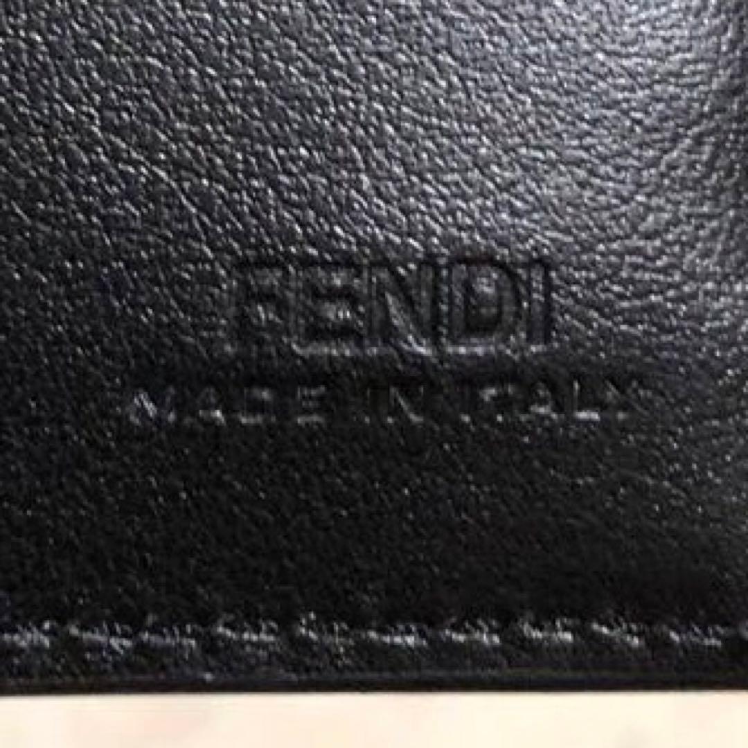 未使用✨フェンディFENDI ズッカ　レザー ロゴ マネークリップ