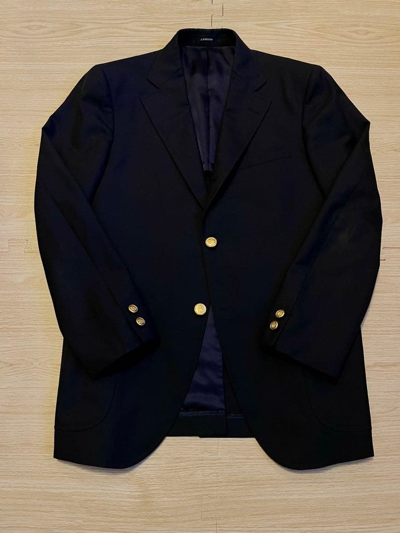 【極美品】J.PRESS 紺ブレ ペピンメリノウール 3B 金ボタン A5 M