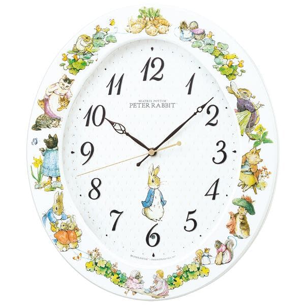 15)訳あり品 セイコークロック製　ピーターラビット 電波掛け時計 正時メロディ