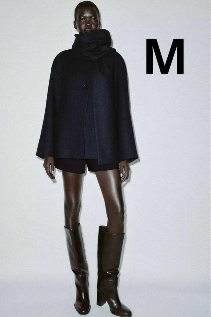 ZARA　ザラ　ウールショートスカーフコート