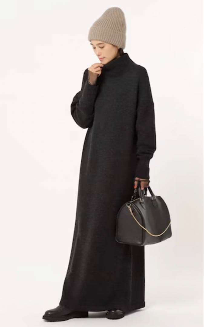 AP STUDIO タートルネックニットワンピース 38 ウール