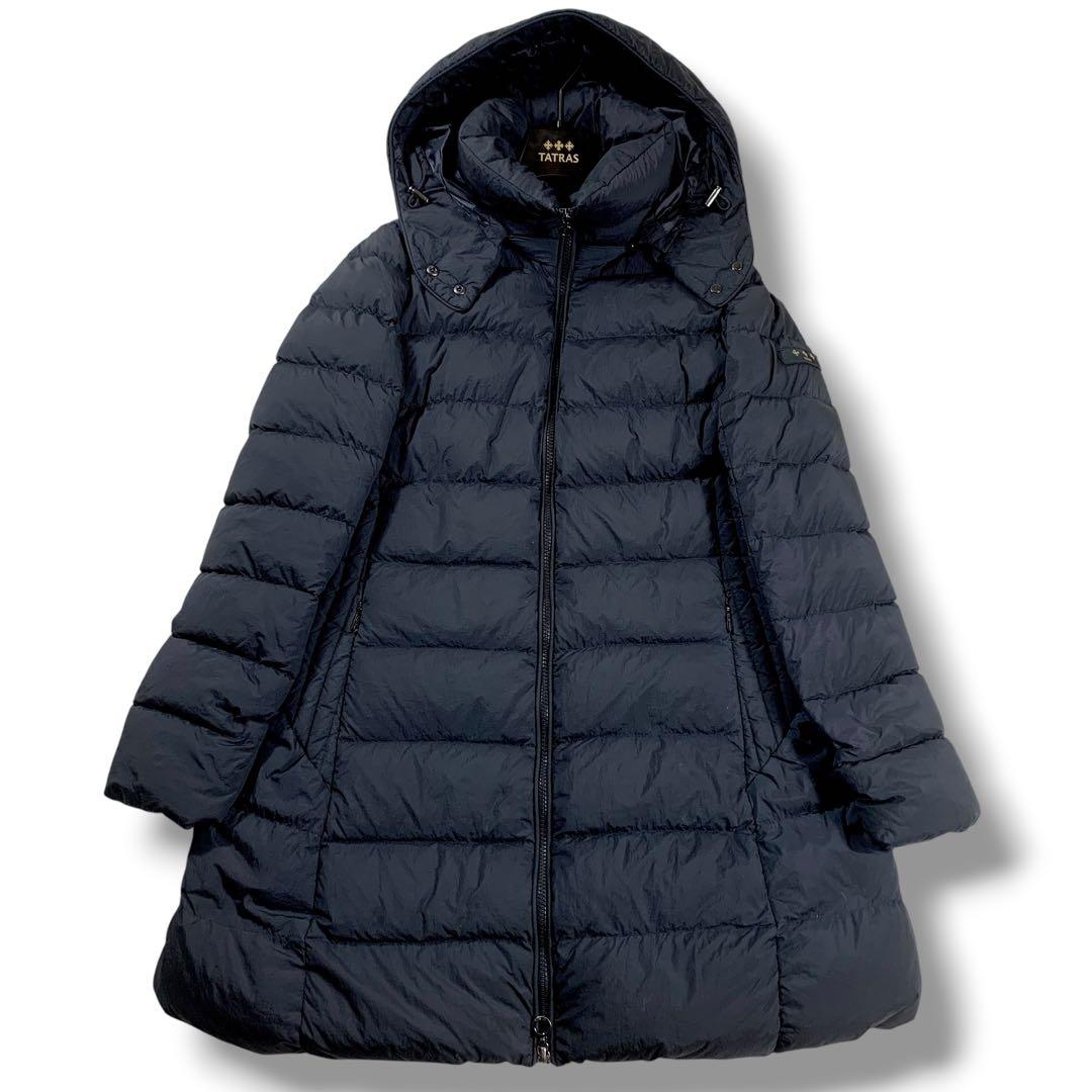 美品✨タトラス ダウンコート ポリテアマ ブラック ナイロン フード 3