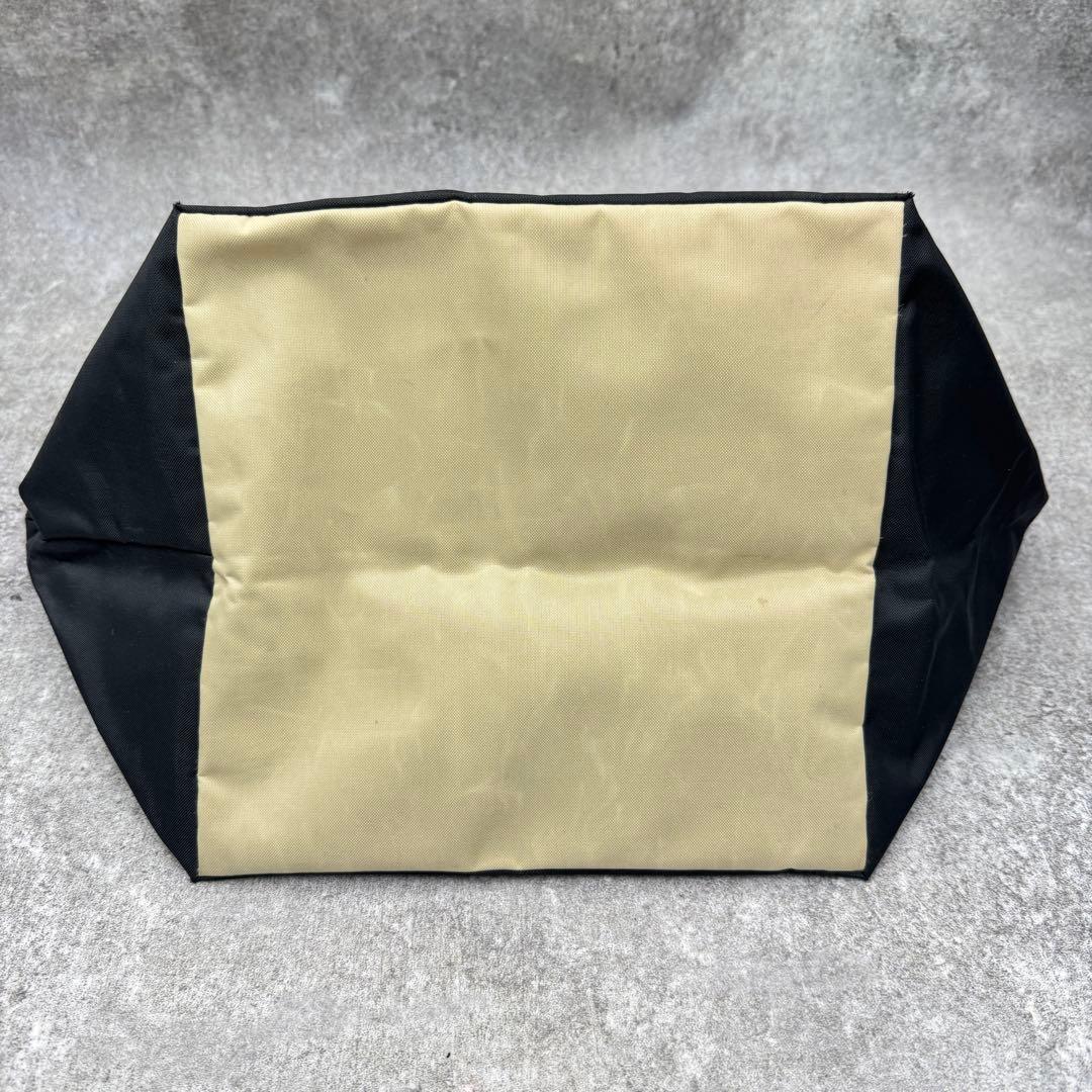 美品　エルベシャプリエ　Nライン　舟形トート　バイカラー　ブラック×ベージュ