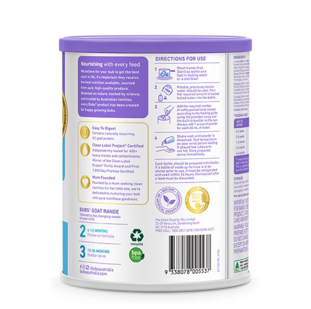 Bubs バブズ ヤギ & 牛 粉ミルク ステップ1 Babama出品