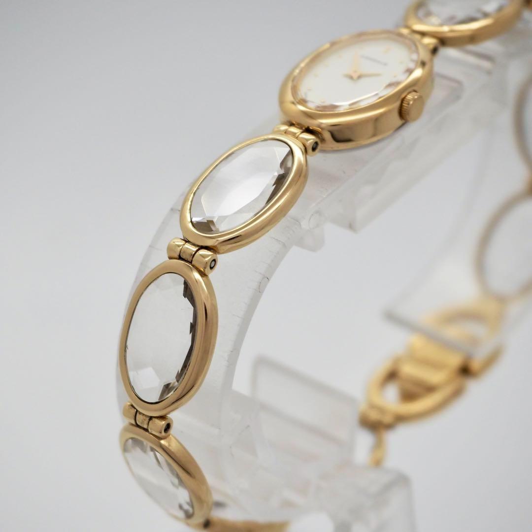 718【美品】SEIKO 時計　ラサール　ストーン　オーバル　ゴールド　希少