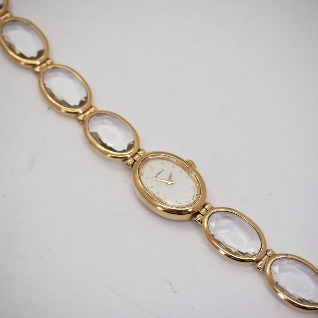 718【美品】SEIKO 時計　ラサール　ストーン　オーバル　ゴールド　希少