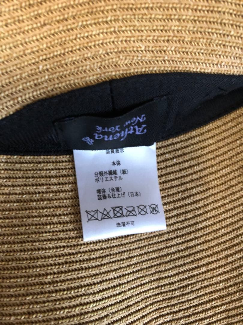 ハット帽子Athena New York マディソン 麦わら帽子