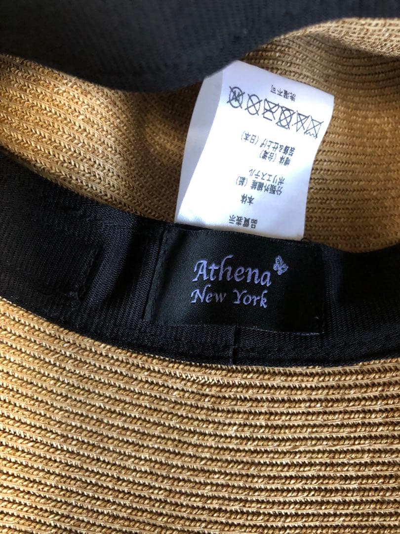 ハット帽子Athena New York マディソン 麦わら帽子