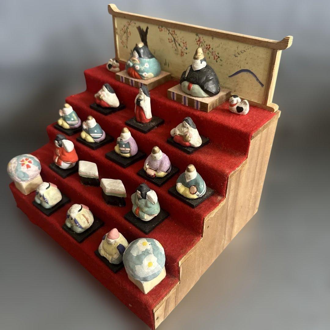 希少品❣️可愛すぎる❣️ヴィンテージ土人形　雛人形段飾りミニチュア