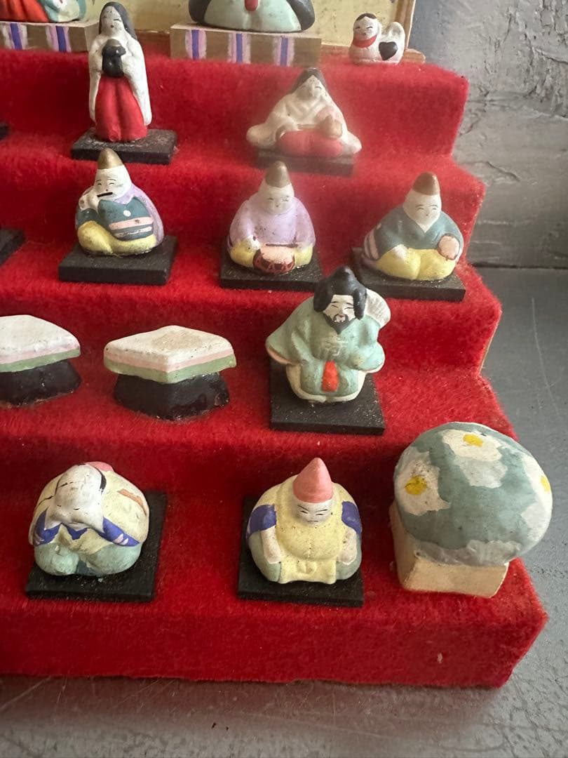 希少品❣️可愛すぎる❣️ヴィンテージ土人形　雛人形段飾りミニチュア