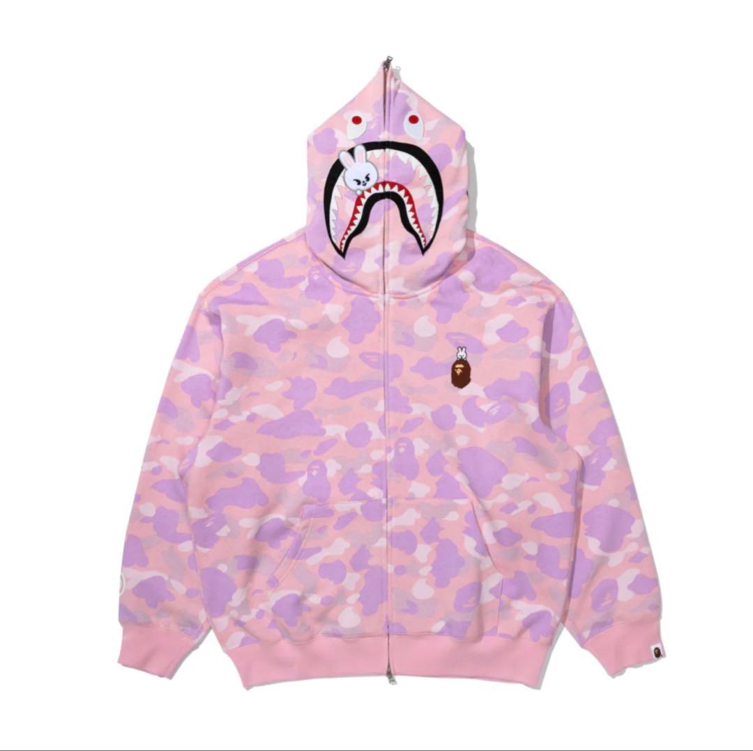 トップス straykids bape SHARK FULL ZIP HOODIE M