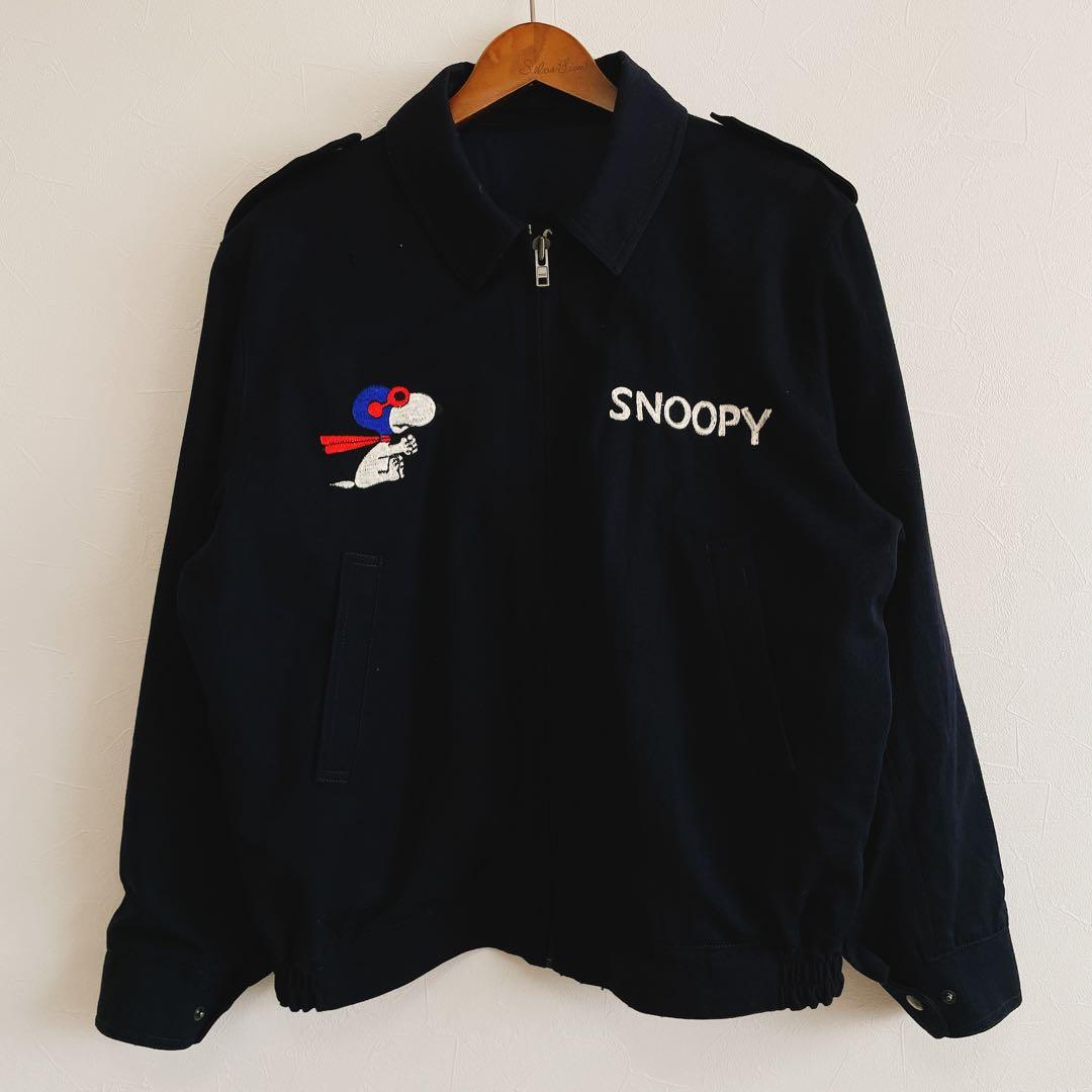 スヌーピー ベトジャン スーベニアジャケット スカジャン ブラック 古着屋 短丈