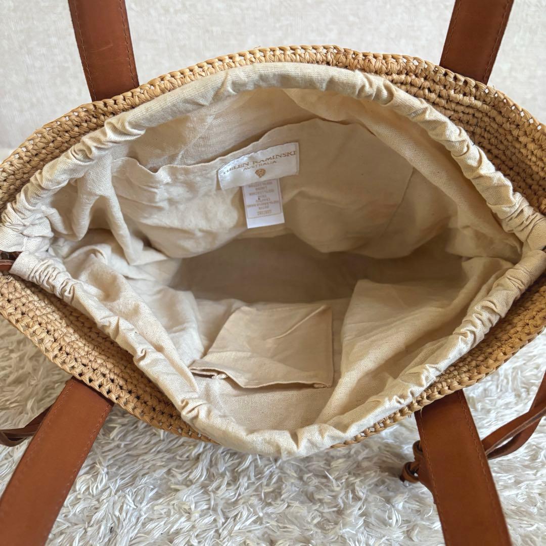 ペコマルくん さま✨ヘレンカミンスキー かごバック 大容量 ラフィア レザー