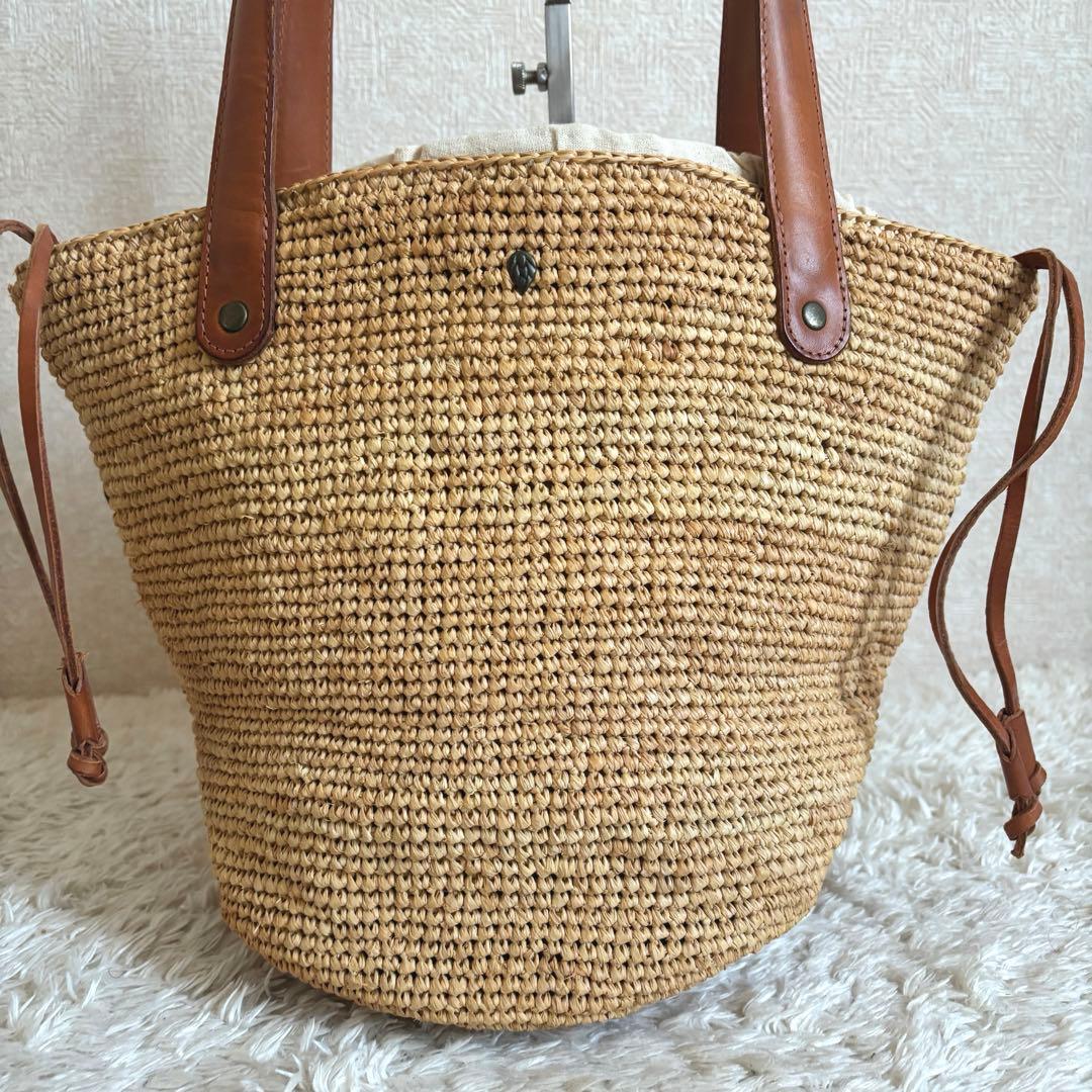 ペコマルくん さま✨ヘレンカミンスキー かごバック 大容量 ラフィア レザー