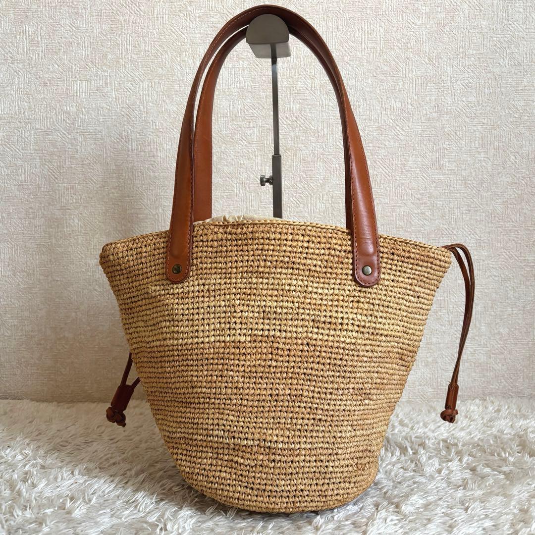 ペコマルくん さま✨ヘレンカミンスキー かごバック 大容量 ラフィア レザー