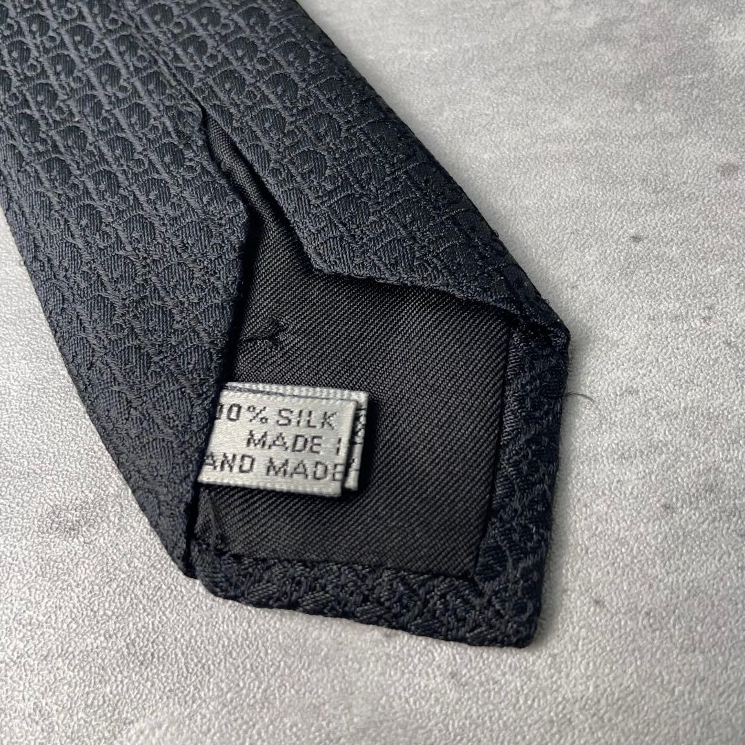 美品 DIOR HOMME オブリーク トロッター柄 ナロータイ ネクタイ 黒