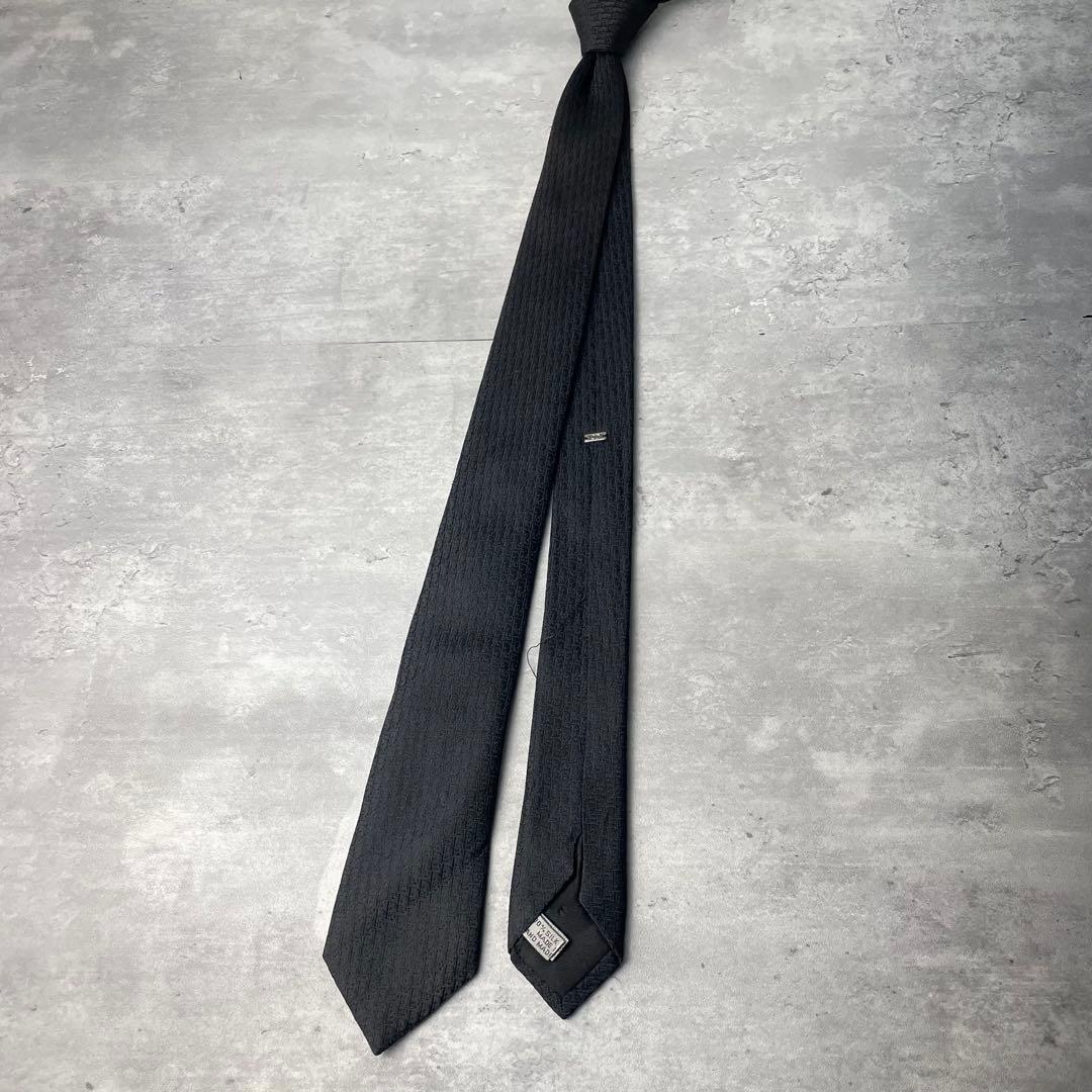美品 DIOR HOMME オブリーク トロッター柄 ナロータイ ネクタイ 黒