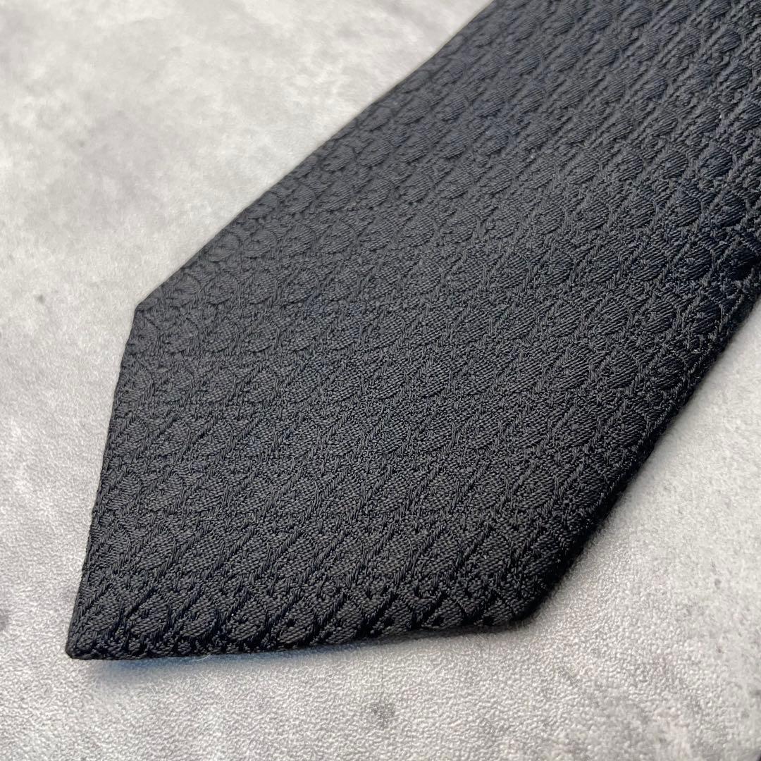 美品 DIOR HOMME オブリーク トロッター柄 ナロータイ ネクタイ 黒