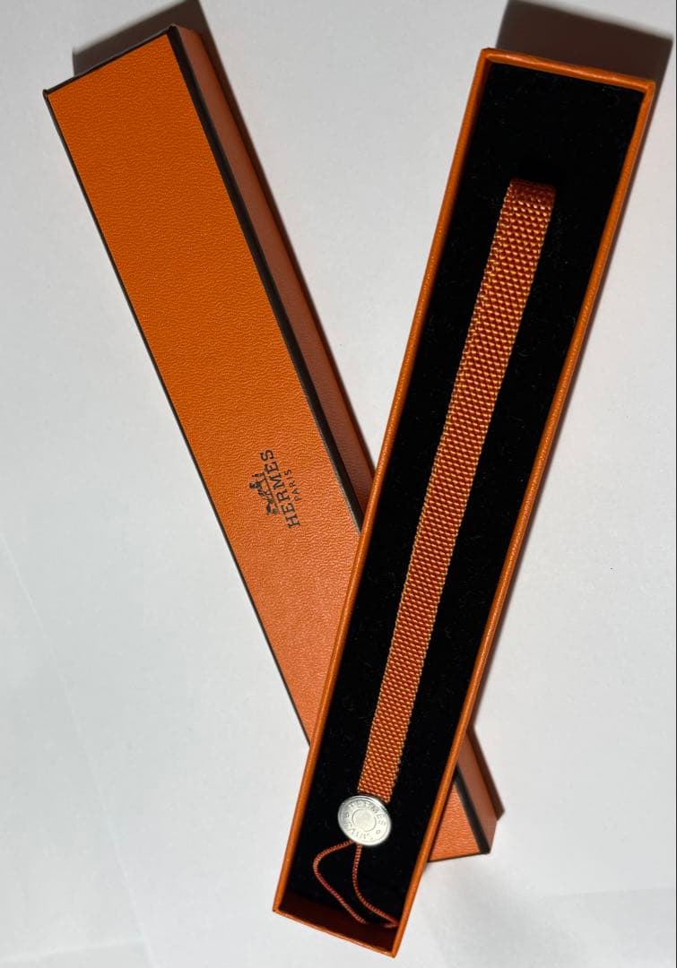 美品✨HERMES エルメス セリエ イプソPM 携帯ストラップ オレンジ 箱付
