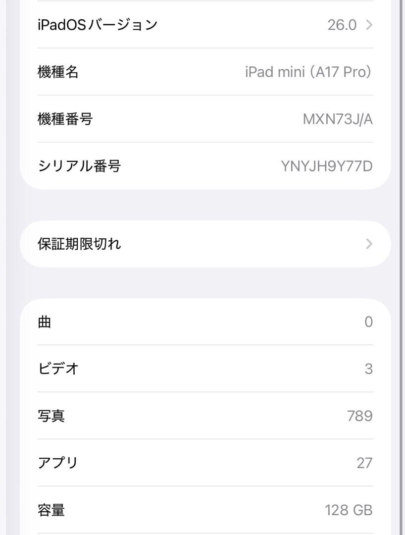 iPad mini 第7世代　 A17pro Wi-Fi 128GB ブルー