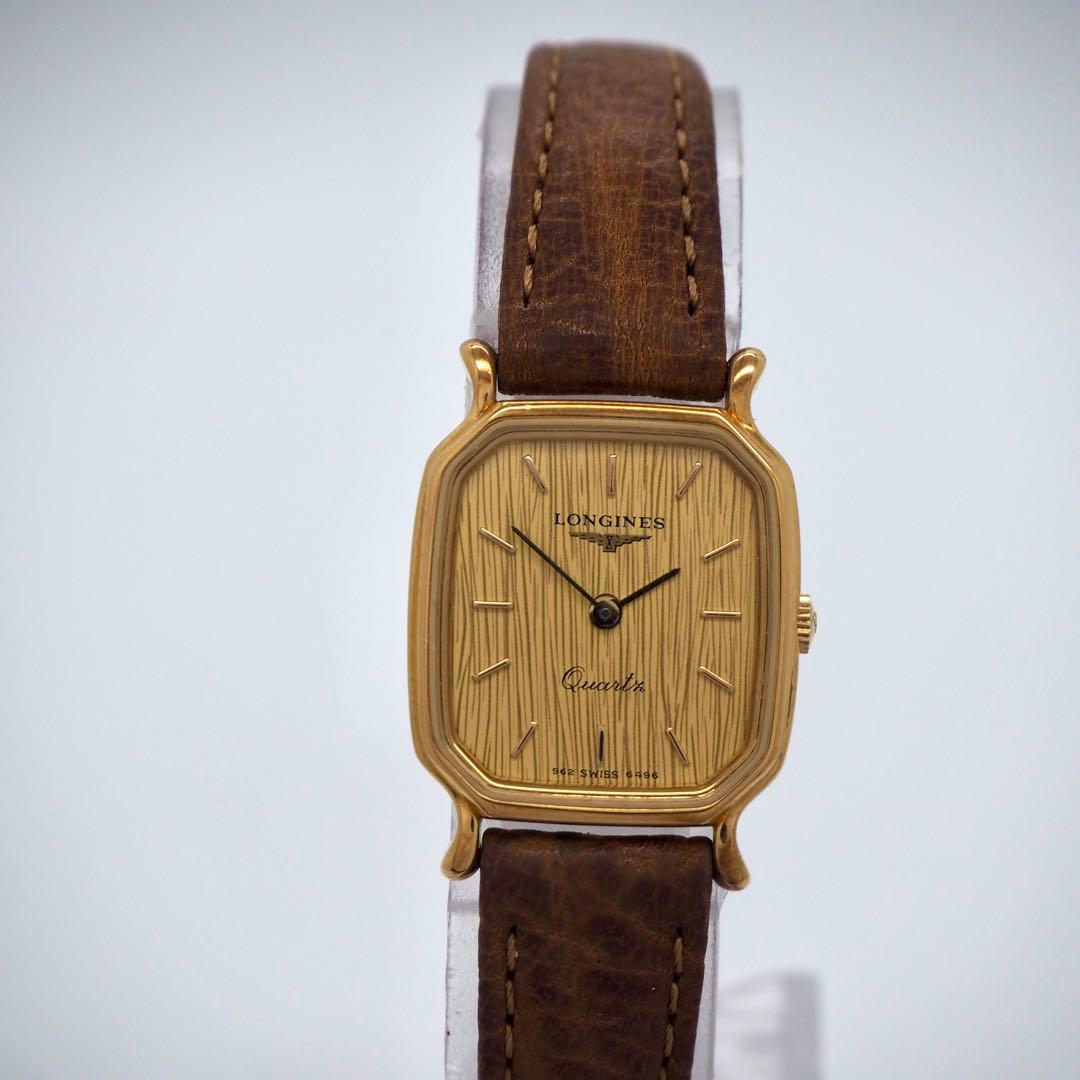 122 稼働 LONGINES 時計 ゴールド　レディース　箱付き　スクエア