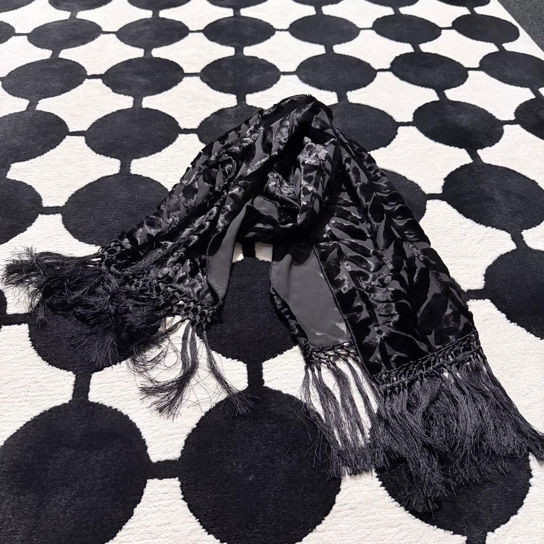 ◆新品◆Yohji Yamamoto +noir◆オパール加工 シルクフリンジ