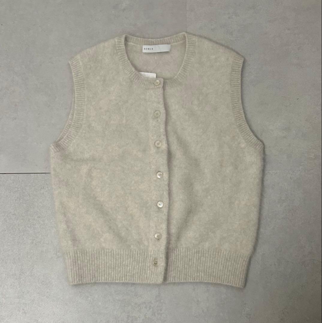 【NOBLE】FOX/Caファーニットフロントボタンベスト