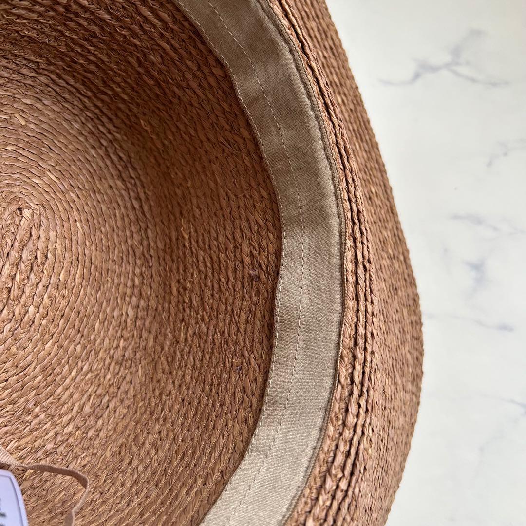 極美品 現行 ヘレンカミンスキー Easton 麦わら帽子 ラフィア リボン