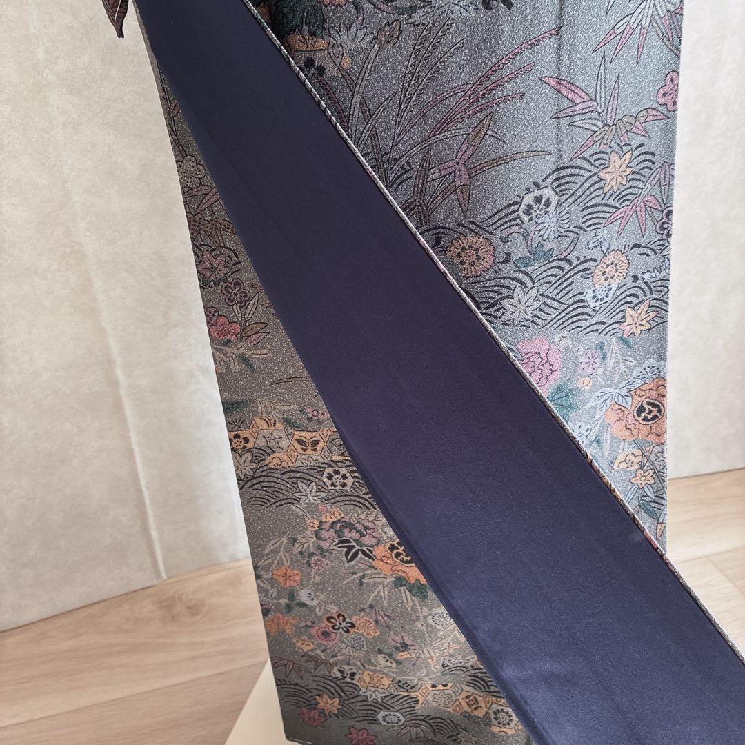 小紋　フルセット　着物　正絹　しつけ糸付き　草花　大人の洒落　普段着物　J7
