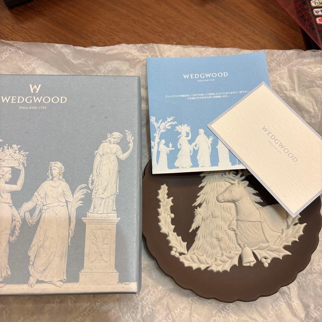  JASANN クリスマス 飾り皿　ダークブラウン色