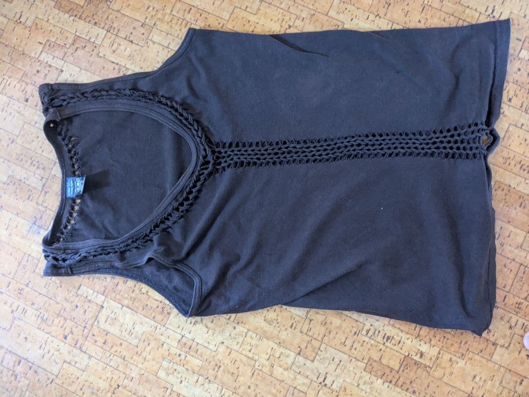 ナンバーナイン　編み込みタンクトップ　ダークブラウン