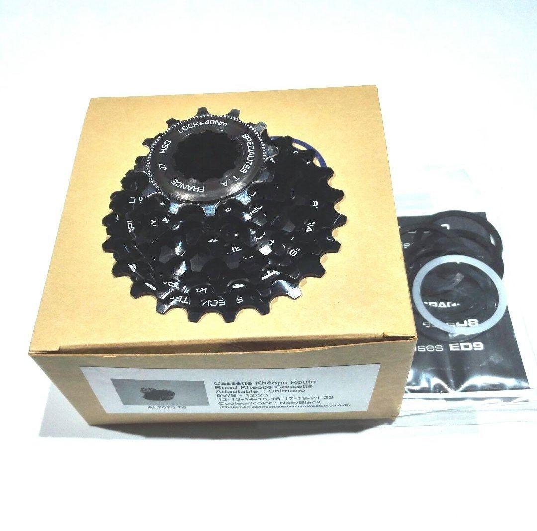 TA Kheops シマノ用9Sアルミコグ　12-23　黒+18.25T