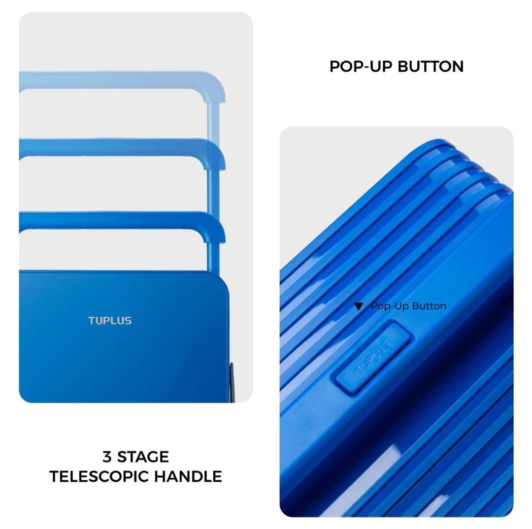 新品未使用　TUPLUS 8輪キャリー　大容量スーツケース　62L ブルー