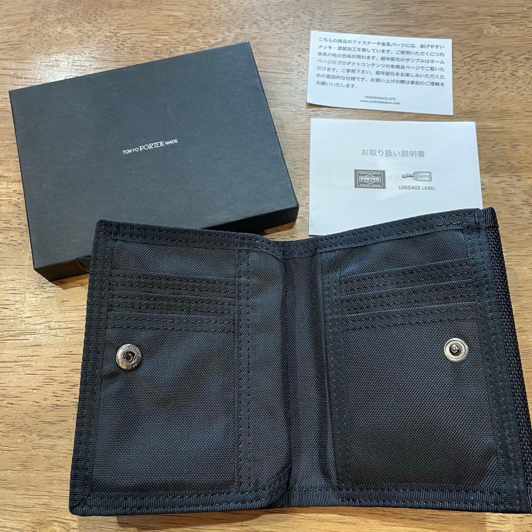 ◆未使用に近い　PORTER 二つ折り財布　ブラック　ポーター　メンズ　一日使用