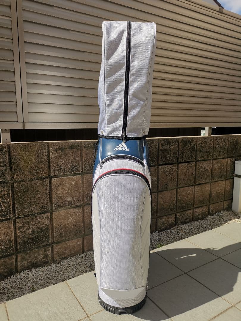美品 adidas キャディバッグ ホワイト/ネイビー AWR92
