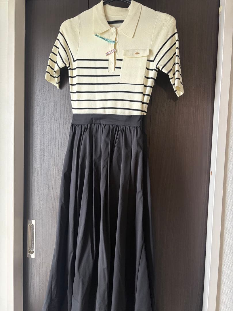 anuansポロニットドッキングワンピース