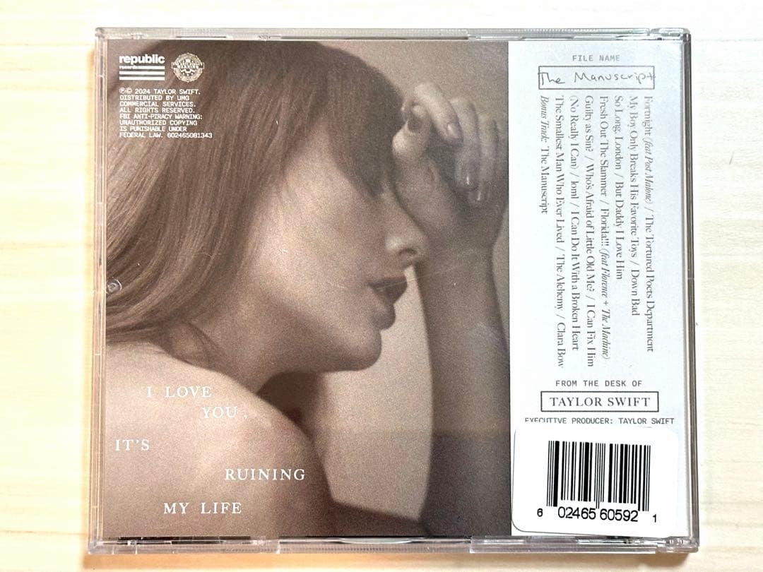 直筆サイン入り Taylor Swift TTPD CDアルバム 新品 輸入盤