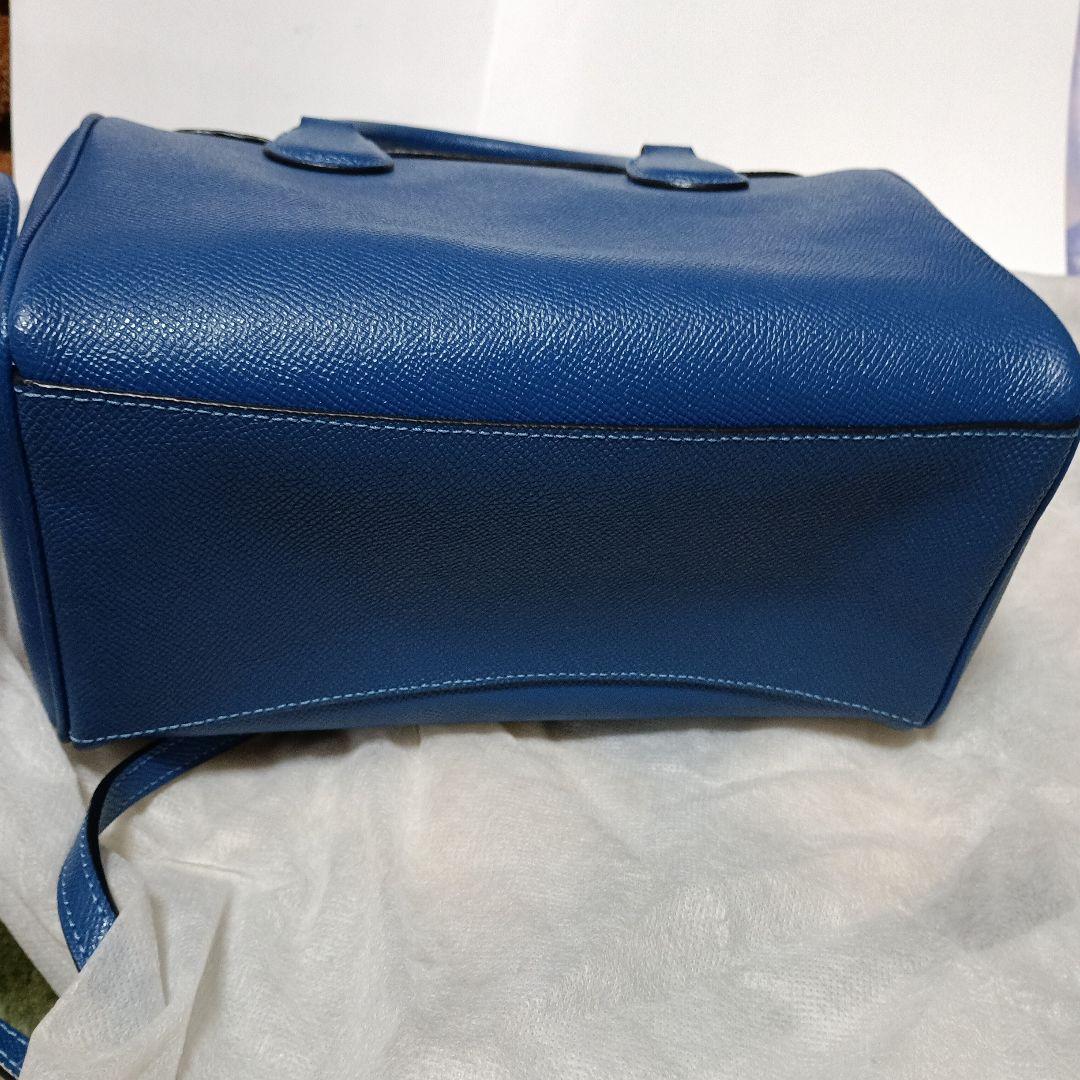 はなまゆです　coach ミニボストン　2wayショルダーバッグ ブルー