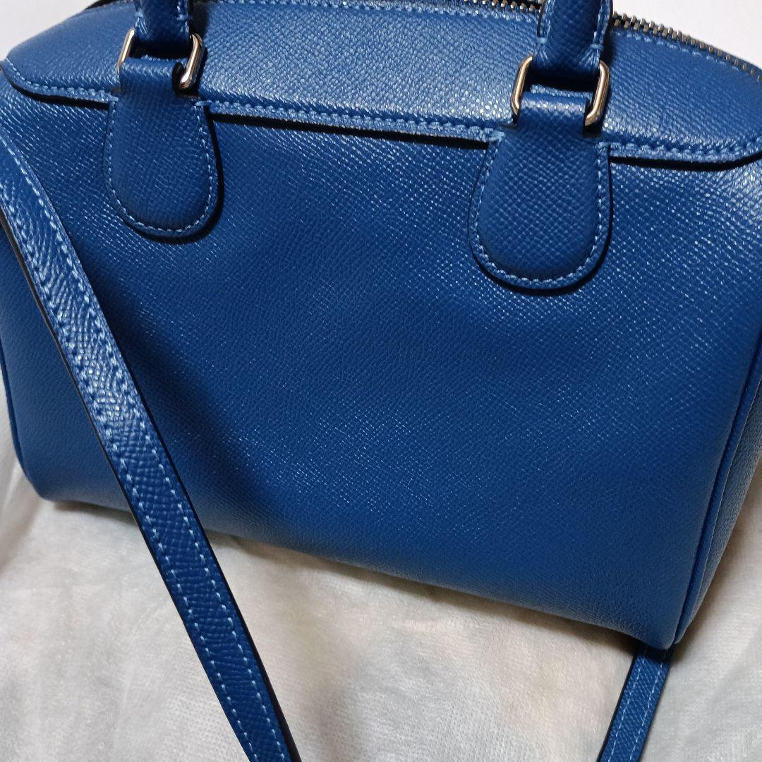 はなまゆです　coach ミニボストン　2wayショルダーバッグ ブルー