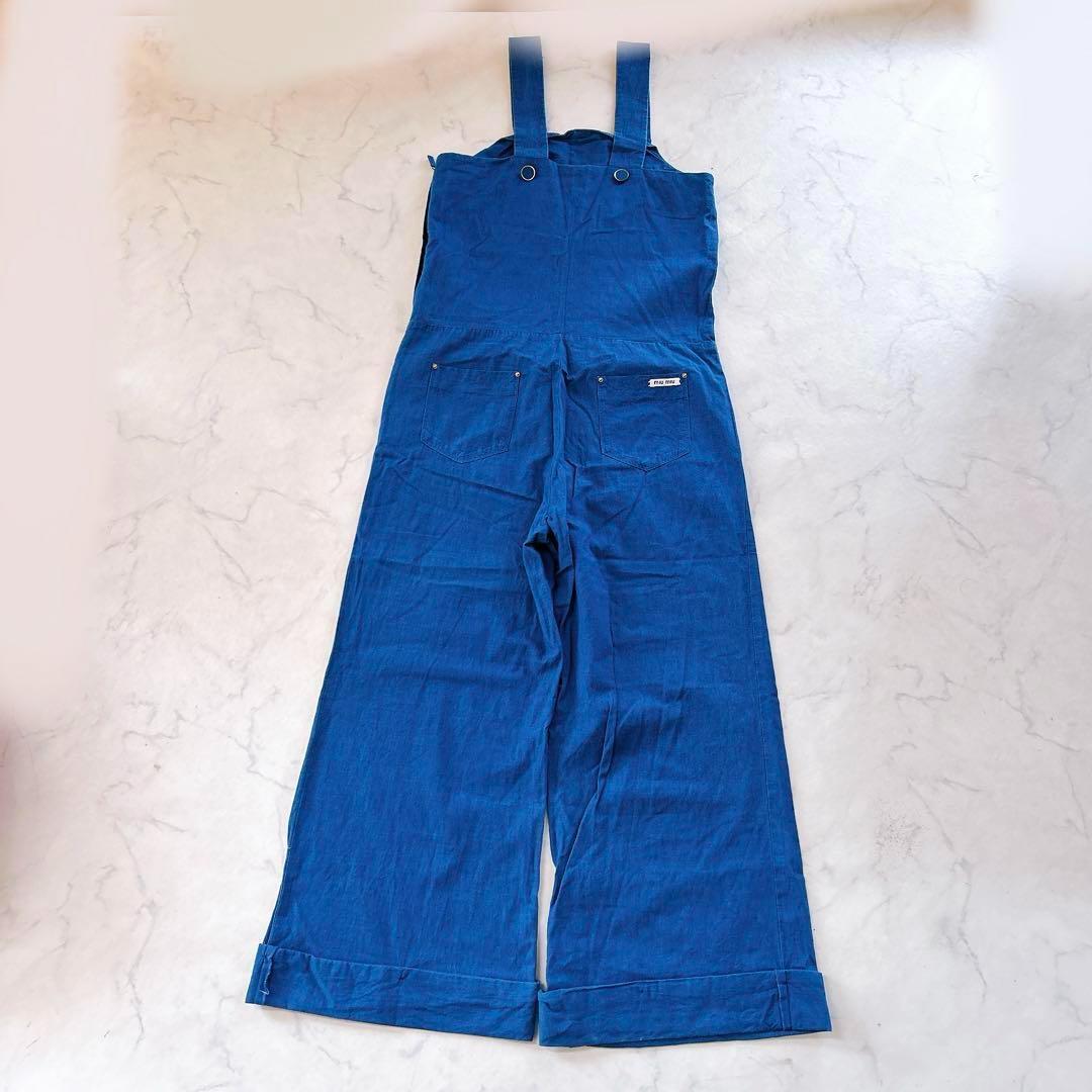 希少꧁MIUMIU꧂オーバーオール サロペット ワイドパンツ イタリア製 伸縮