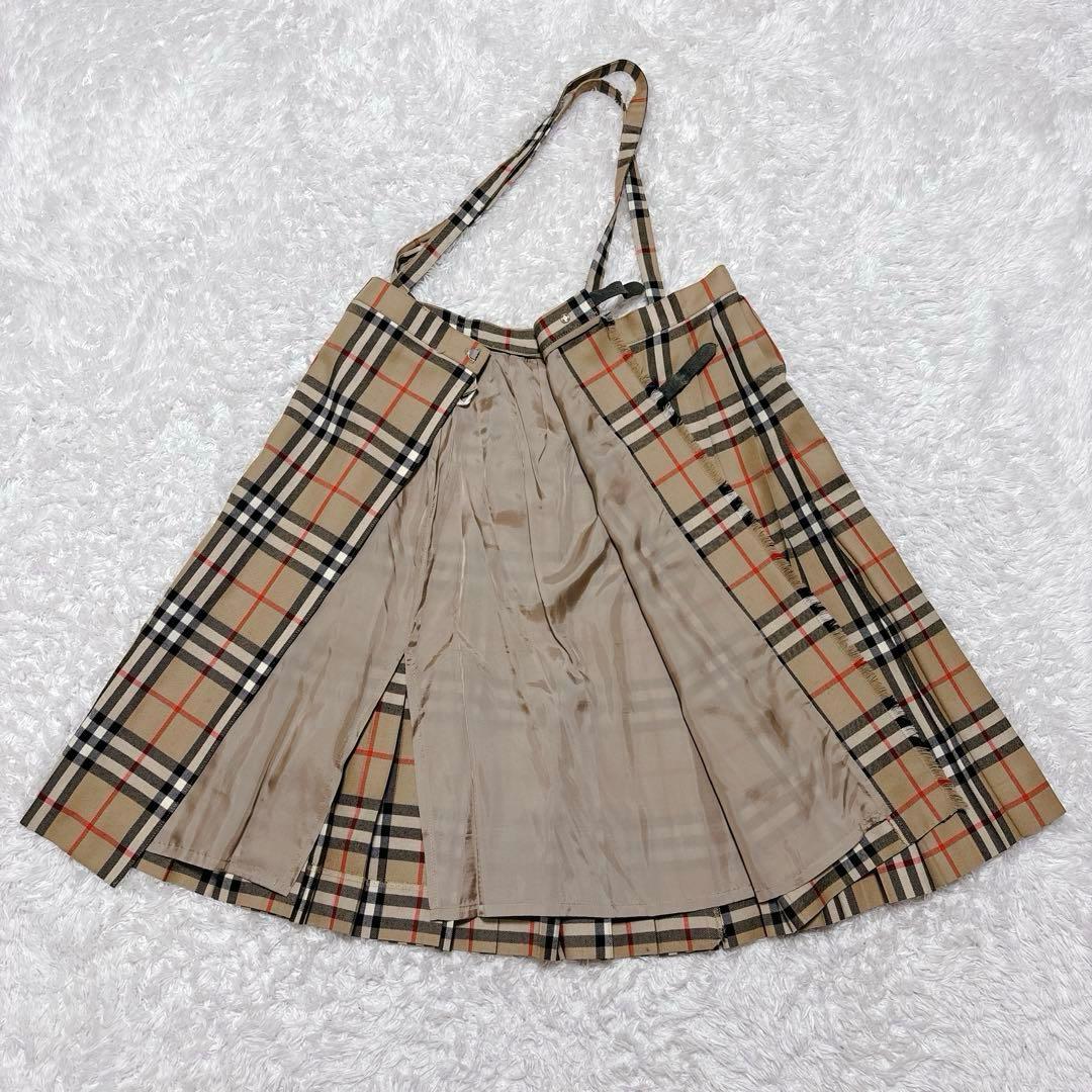 美品✨希少✨2WAY バーバリーズ 巻きスカート 160A ノバチェック ウール