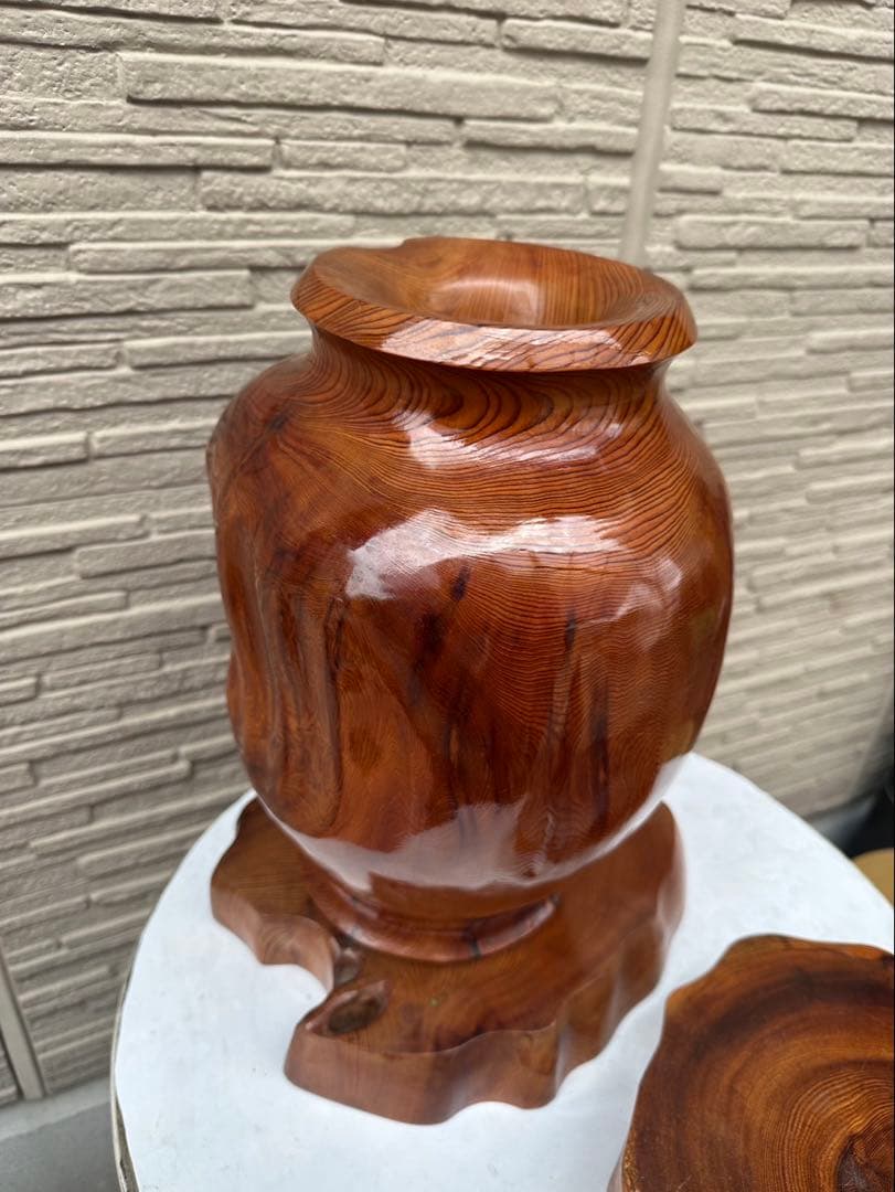 希少品　屋久杉の花瓶　壺 土台