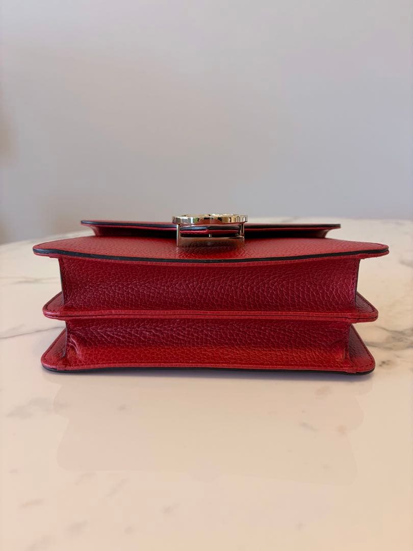 極美品✨GUCCI インターロッキング チェーンショルダーバッグ レッド