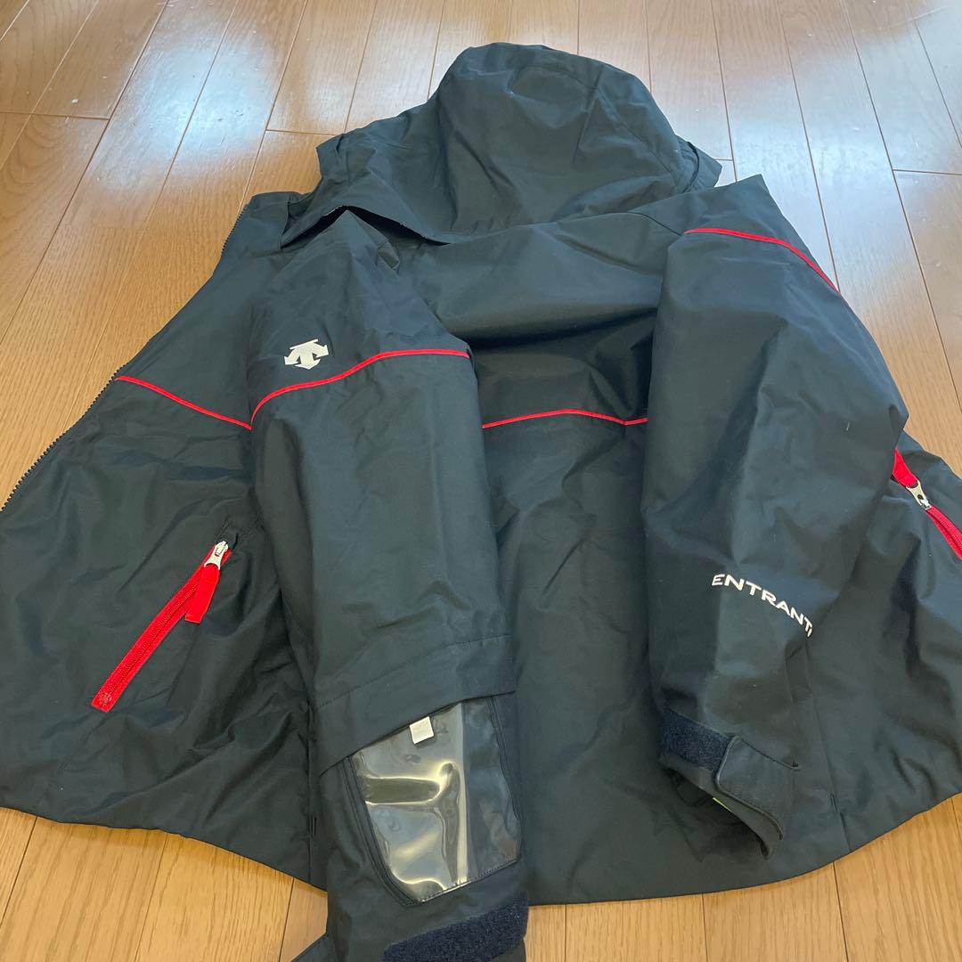 スキーウェア キッズ 115→135 デサント 赤 紺　手袋付き